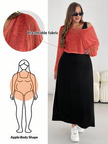 SHEIN Essnce Plus Size Women's Spring And Summer Fashion Casual Loose Comfortable Daily Breathable Light Sun Protection White Long-Sleeved Blouse And Black Vest Long Dress Two Pieces Set,Y2k Clothes,Street Wear,Matching Sets Women,Vacation Outfits Women,European Summer,Airport Outfits