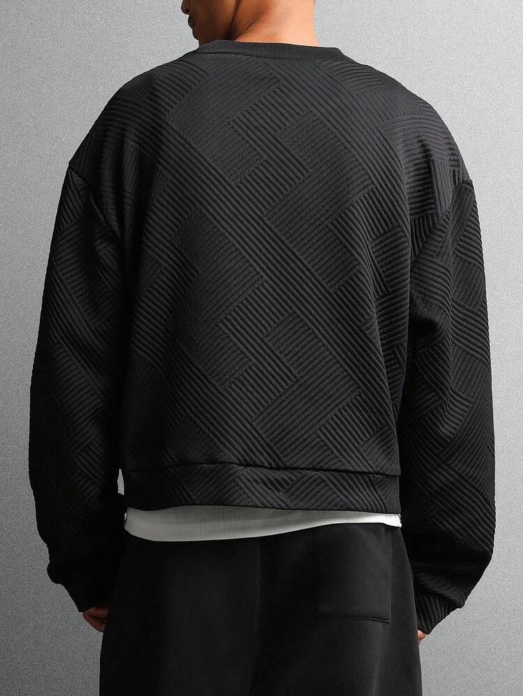 Essential Quilted Diamond Pattern Sweatshirt With Metal Logo Tag