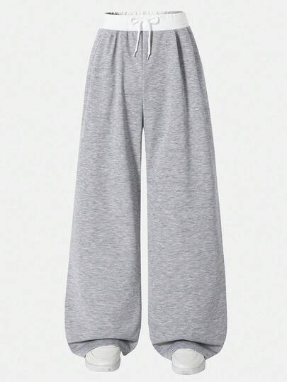 Sparklyn 抽绳下摆阔腿直筒休闲裤