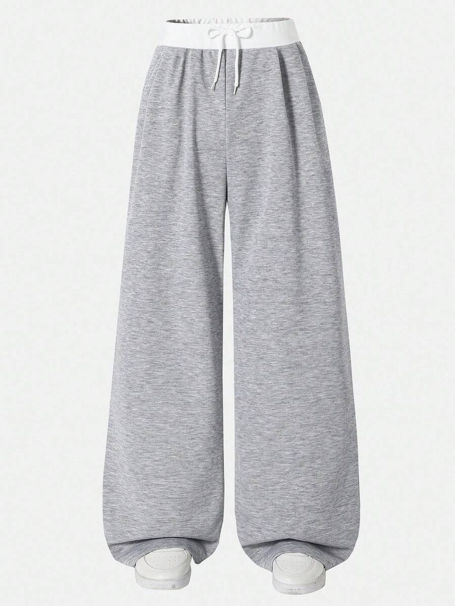 Sparklyn 抽绳下摆阔腿直筒休闲裤