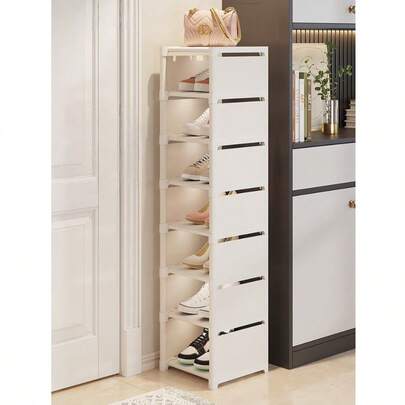 1pc Household Multi-Layer Single Row Shoe Rack, Living Room, School Dormitory Shoe Storage Rack, Can Be Freely Assembled, Home Decoration