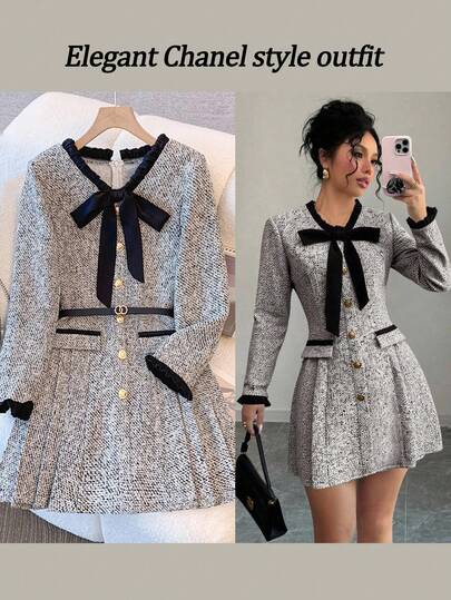 SHEIN Franclia Vestido mini elegante de mujer con volantes y pliegues en el bajo, adecuado para ir al trabajo