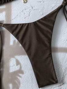 Oceva Springbreak Solid Color Bikini Swimsuit - Coffee Brown - View 4