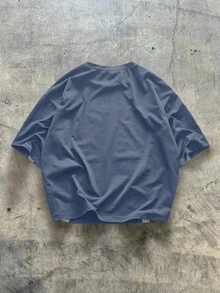 EASEVO Camiseta de manga corta de cuello redondo de punto informal para hombres de talla grande, adecuada para el verano - Multicolor - Ver 2