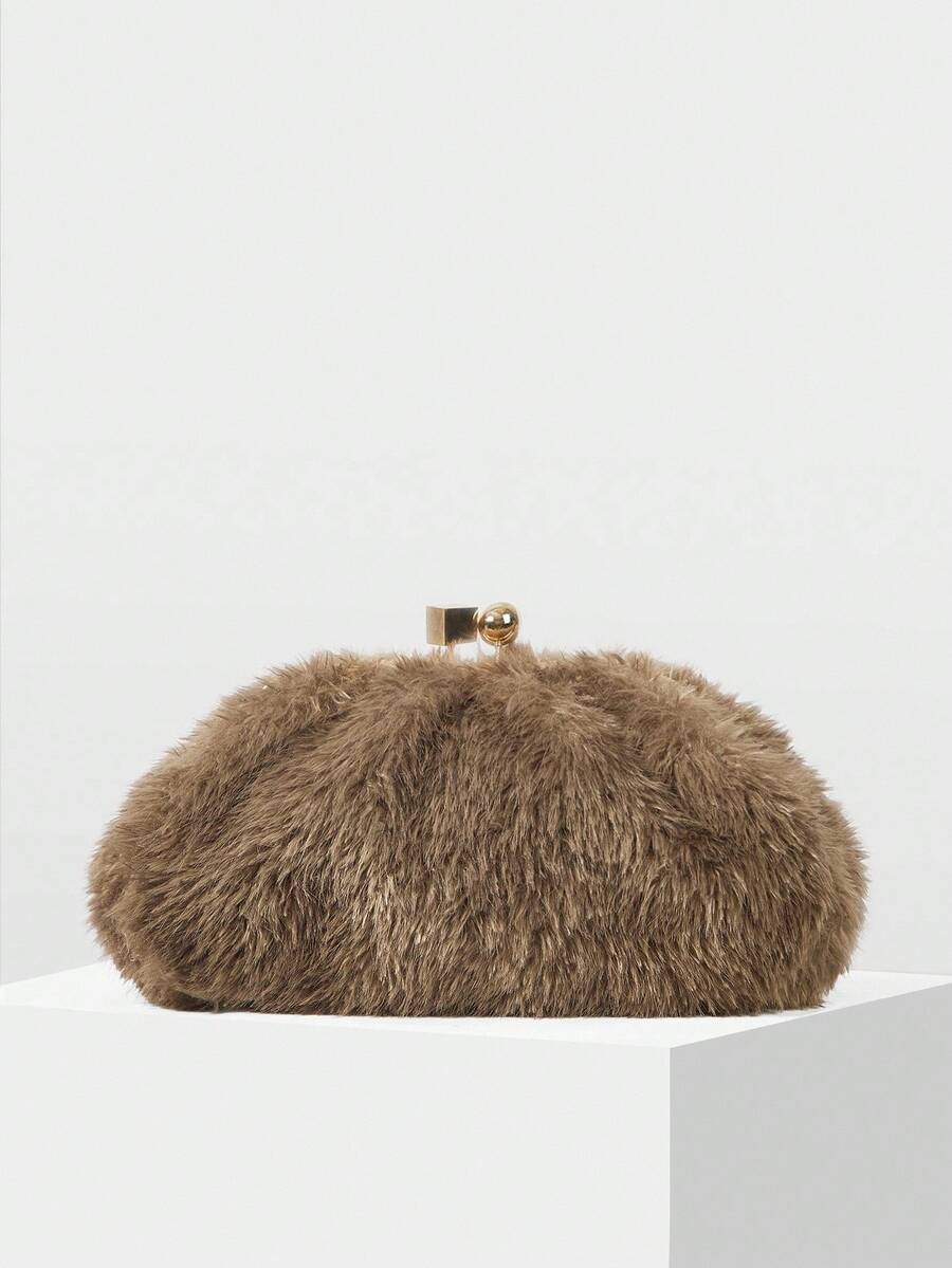 MOTF PREMIUM 格纹锁扣手包 - 駝色 - 查看 2