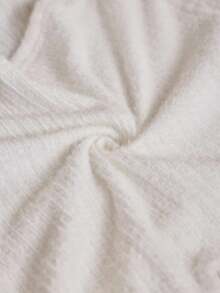 Louniche Women's Solid Color Velvet V-Neck Lace Patchwork Long Sleeve T-Shirt, Autumn/Winter - White - View 7
