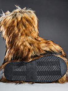 SHUZIA Women Warm Comfortable Furry Winter Boots - Maroon - View 7