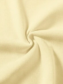 Attitoon Áo nỉ dài tay có mũ, màu vàng kem trơn, kiểu dáng đơn giản, không dây rút, thích hợp cho mùa thu đông. - Vàng nhạt - Xem 5