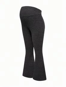 SHEIN Autumn And Winter 2pcs Maternity High Stretch Adjustable Waist Flare Leggings - Multicolor - View 7