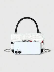 ROMWE Kawaii 1 Cute Plush Angel Beaded Bag Women's Handbag Crossbody Bag