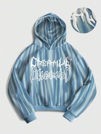 Street Life Sudadera con capucha de manga larga minimalista con estampado para hombre, otoño e invierno