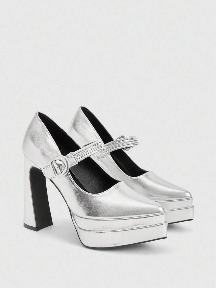 CUCCOO LuxiPop Women's Platform High Heel Pumps, Glossy Leather Elegant Mid-Calf Boots, Suitable For Halloween, Christmas, New Year, Date Night, Autumn Sexy Nightclub Style