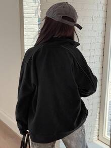 Dazy Kids Tween Girls Letter Embroidery Fleece Jacket,Winter - Grey - View 5