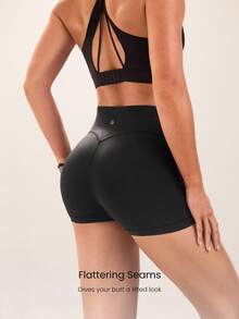 GLOWMODE 2.5英寸 Powersculpt™ 酷炫紧身胸衣速干闪亮骑行短裤防滑耐冲击跑步慢跑训练健身房锻炼 - 黑色 - 查看 3