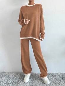 EMERY ROSE Women's Basic Casual Sweater & Pants 2 Pieces Set - Multicolor - View 6