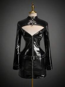 SHEIN ICON Đầm ôm sát cơ thể mini COS Halloween gợi cảm dành cho nữ - màu đen - Xem 6