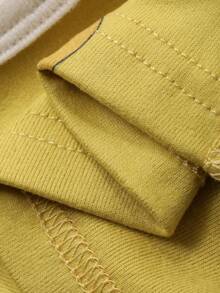 DAZY 2pcs Baby Girls Cartoon Print Casual Comfortable Round Neck Top And Pants Homewear Set - Yellow - View 9