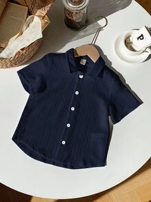 1 件年轻男孩儿童休闲学院舒适翻领宽松白色短袖衬衫适合通勤上学日常休闲学院适合返校适合生日派对、聚会、表演、婚礼、洗礼、返校日常适合上学适合旅行适合运动适合春夏季