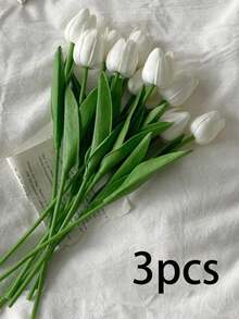 3/10/30 件，人造郁金香仿真花装饰家居饰品，客厅和卧室装饰的人造花，充满活力和真实感，逼真的人造郁金香花束 - 适合优雅的家居和办公室装饰，特殊场合和礼物的理想选择，非常适合婚礼和家居装饰派对、花园装饰、客厅、卧室、餐桌、办公室、DIY 布置、夏季装饰、室内外装饰 - 粉色 - 查看 9