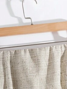 Modelyn 女士高腰毛边下摆优雅通勤裙 - 卡其色 - 查看 4