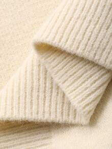 DAZY Halloween Tween Girls Minimalist Pattern Crew Neck Pullover Sweater - Beige - View 7