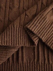 Manfinity Bizformal Men's Casual Cable Pattern Round Neck Raglan Sleeve Sweater, Autumn - Multicolor - View 6