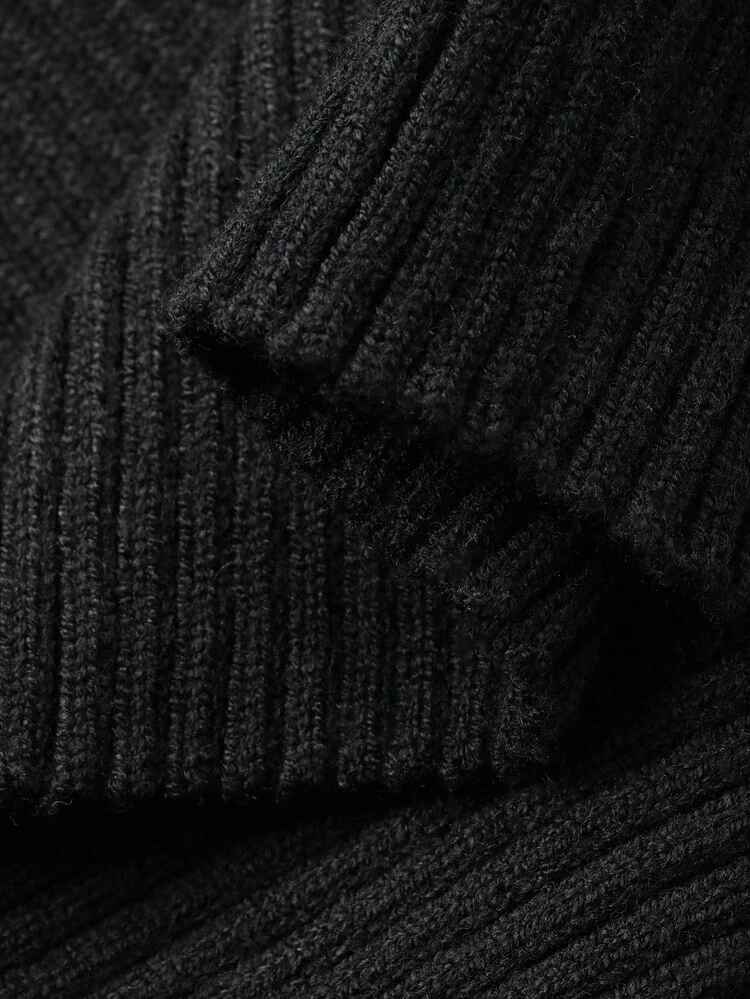 Women's Solid Color Asymmetric Collar Sleeveless Sweater Dress, Autumn