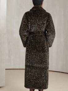 Aveloria Modichic Fashionable Versatile Chic High-End Long Stylish Minimalist Leopard Print Slimming Faux Fur Jacket For Women - Brown - View 7