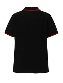 Fred Perry Áo Polo Nam Màu Đen - Đen / Đỏ cháy / Đỏ cháy - Xem 2