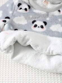 Cozy Pixies 2 pezzi Set di abbigliamento casual da casa per bambino maschio, con maglioncino girocollo a maniche lunghe con stampa di animali cartoni animati e pantaloni jogger in vita elastica