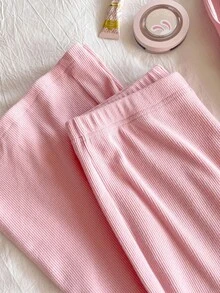 2件套青少年女孩休闲紧身连帽衫夹克和喇叭裤运动服套装 - 彩色 - 查看 3