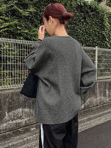 FRIFUL Women's Casual Solid Color Lace-Up Wrap Sweater Fall/Winter