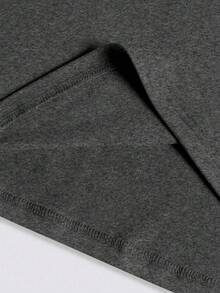 EMERY ROSE 大码灰色圆领长袖T恤，舒适百搭 - 深灰色 - 查看 4