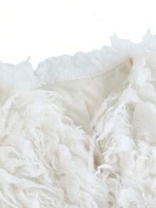 Y2Kool 女士短款仿皮草长袖外套，适合秋冬季节、派对、上学、休闲、朋克Y2K风格。皮草上衣短款外套，皮草外套搭配灵感，图案外套搭配灵感，时尚服装系列，新年穿搭。 - 米色 - 查看 4