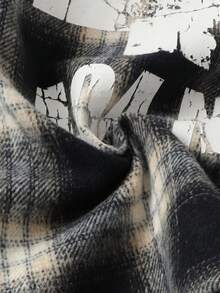 ROMWE MEN Prep Men's Patchwork Punk Contrast Color Plaid Shirt, Fall - Multicolor - View 5