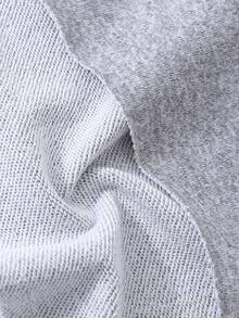 青少年女孩蝴蝶结印花不对称露肩不对称下摆休闲运动衫 - 灰色 - 查看 8