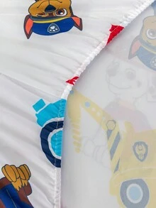 SHEIN | PAW Patrol 1 tấm ga trải giường in hình hoạt hình dễ thương, màu trắng, vừa vặn với giường đôi/giường đôi/giường cỡ Queen/giường cỡ King, mềm mại, thoáng khí, ấm áp, có thể giặt bằng máy - Nhiều màu - Xem 7