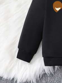 SHEIN Baby Boy Crew Neck Long Sleeve Printed Casual Top And Trousers Set