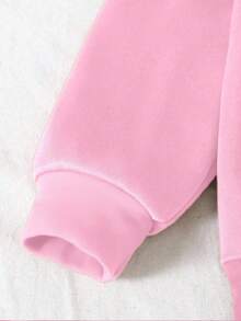 Baby Mädchen Lässiger modischer süßer Kapuzenpullover mit Cappuccino Ballerina Tänzer Grafik-Muster, Rosa, geeignet für Alltag & Outdoor, Herbstbekleidung