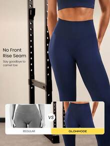 GLOWMODE 24" Seamless Be A Peach Ultra High-Rise Waist Tummy Control Peach-Shaped Gym Leggings Medium Impact Workout Running Training Fall Winter