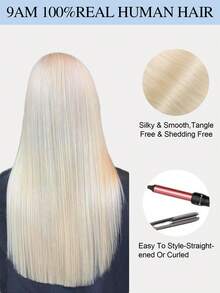 Seamless Clip Ins 9AM 丰盈发束 55克 1片 S60 白金色 100% 高品质毛鳞片顺滑 Remy 真人发接发 无痕 PU 夹式接发 女士接发 - S60 - 查看 8