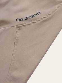 秋季小男孩休闲字母图案松紧腰裤 - 黃色 - 查看 7