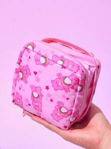 SHEIN X Care Bears 1pc Cartoon Pattern Printed Polyester Fiber Storage Bag, Can Be Used As A Feminine Hygiene Storage Bag, Digital Storage Bag, Small Item Storage Bag,Cheer Bear, Good Luck Bear, Funshine Bear, Share Bear, Love-A-Lot Bear
