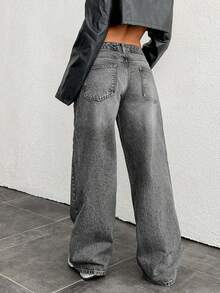 EURMUSE LOW RISE WIDELEG VINTAGE WASK Y2K JEAN - Light Grey - View 2