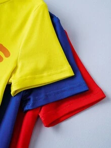 SHEIN | PAW Patrol 3pcs/Set Young Boy Cute Cartoon Puppy Graphic Print Round Neck Short Sleeve Knit T-Shirt, Summer Boys Cartoon T Shirts Boys Dog T Shirt - Multicolor - View 9