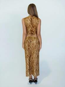 SHEIN ICON Bộ 2 món áo không tay và chân váy cạp trễ thường ngày cho nữ - Nhiều màu - Xem 2