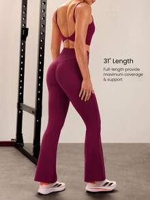 GLOWMODE 31" PeakBum Powersculpt™-Air Play The Flare Sweat-Wicking Cool Feel Butt-Lifting Leggings High Impact Workout Running Training Fall Winter