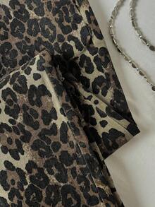 Elamini 女士豹纹直筒牛仔裤，街头服饰，Y2K 风格 - 彩色 - 查看 6