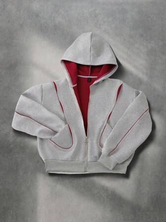 Street Life بلوزة رجالية بتصميم لوحات ملونة متباينة، طراز شارع رجعي، خريف