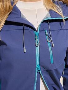 Easithlete 女士拉链抽绳连帽户外夹克 - 紫色 - 查看 2